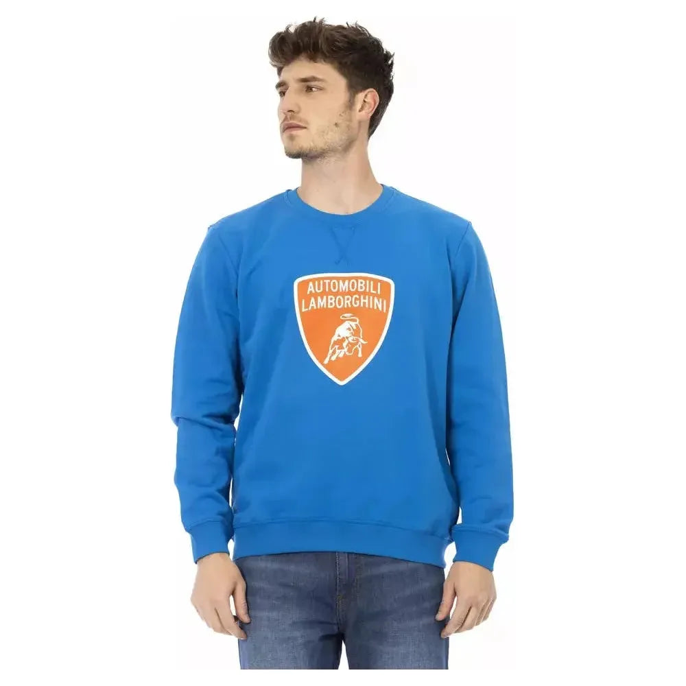 Automobili Lamborghini Blue Cotton Men Sweater Automobili Lamborghini