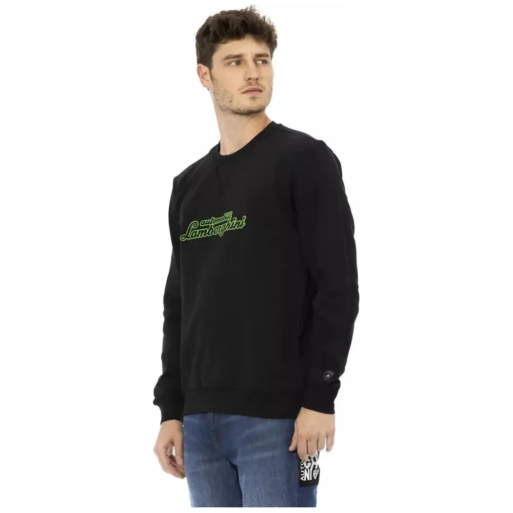 Automobili Lamborghini Black Cotton Men Sweater Automobili Lamborghini