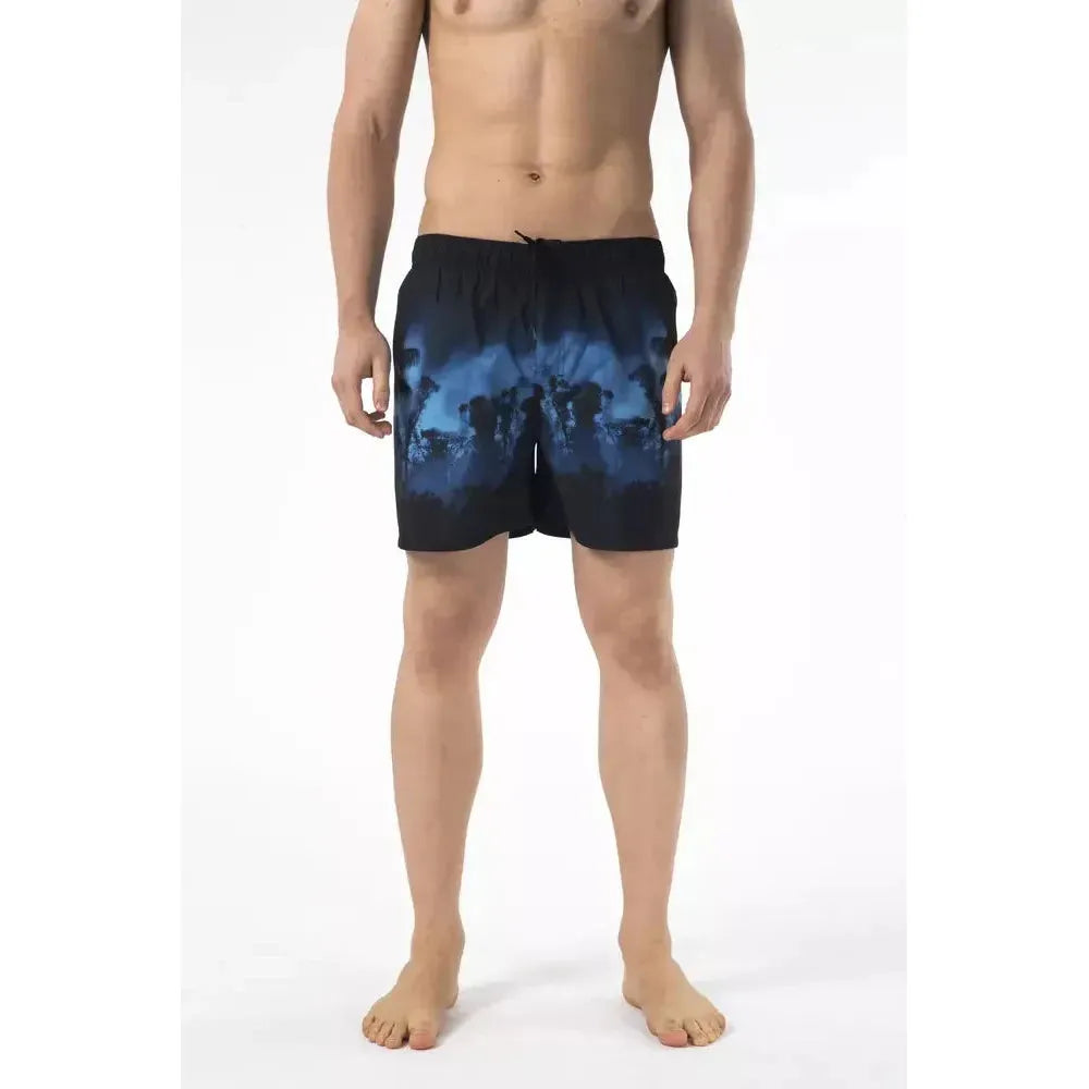 Just Cavalli Black Polyester Men Swimwear Short Just Cavalli