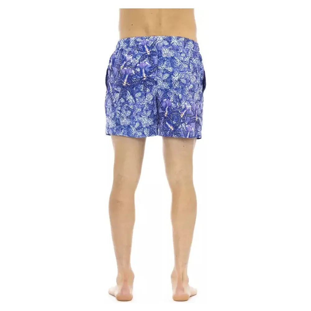 Just Cavalli Light Blue Polyester Men Swimwear Just Cavalli