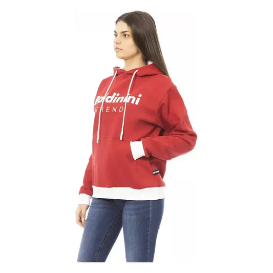 Baldinini Trend Red Cotton Women Hoodie Baldinini Trend