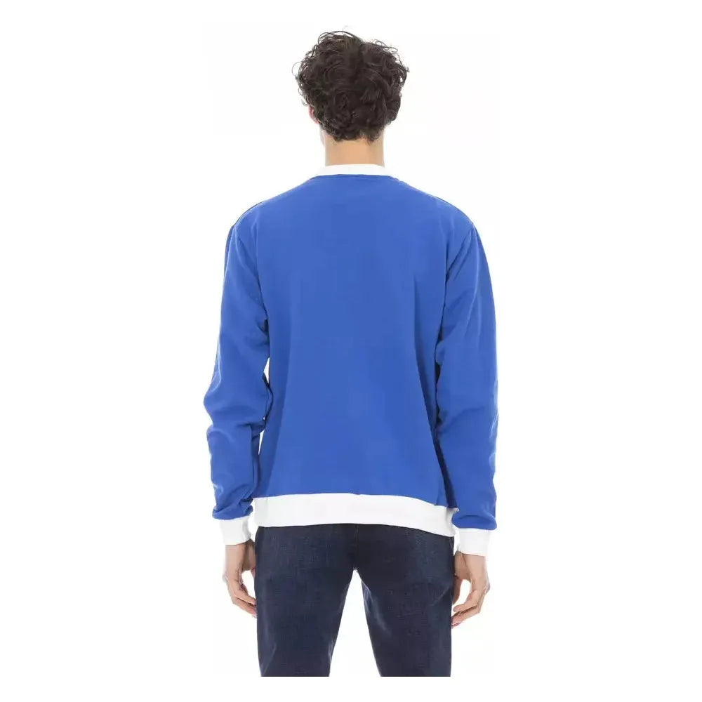 Baldinini Trend Blue Cotton Men Sweater Baldinini Trend