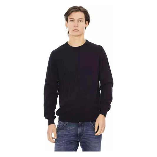 Baldinini Trend Blue Fabric Men Sweater Baldinini Trend