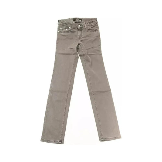 Jacob Cohen Gray Cotton-Blend Women Jeans Jacob Cohen