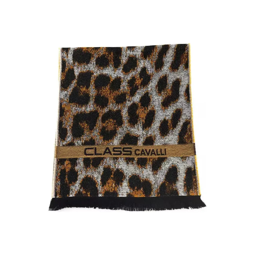 Cavalli Class Brown Wool Men Scarf Scarves Cavalli Class