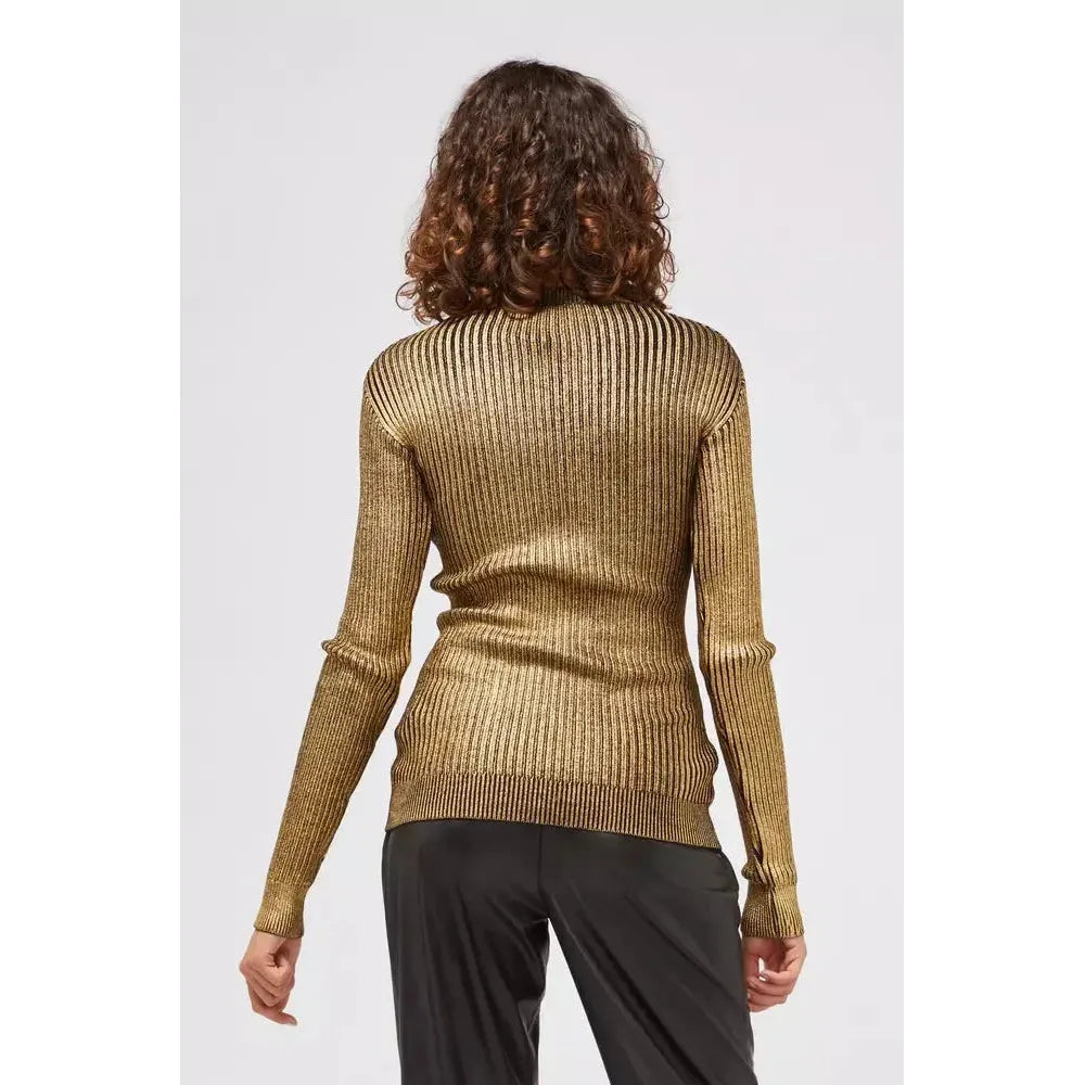 Custo Barcelona Gold Wool Women Sweater Custo Barcelona