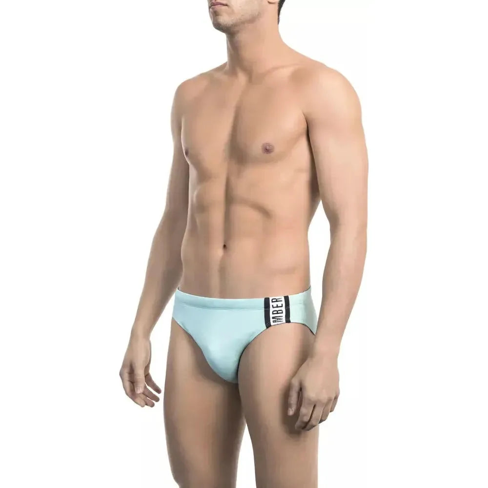 Bikkembergs Light Blue Polyamide Men Swimwear Bikkembergs