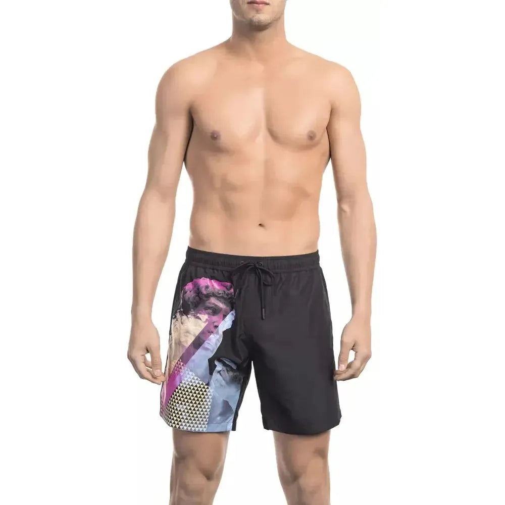 Bikkembergs Black Polyester Men Swim Short Bikkembergs