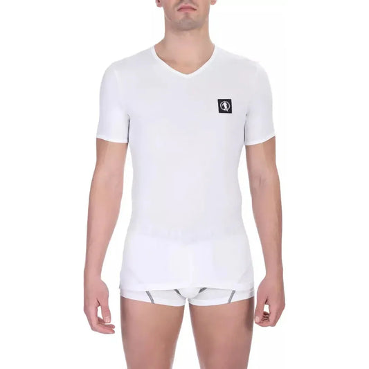 Bikkembergs White Cotton Men T-Shirt Bikkembergs