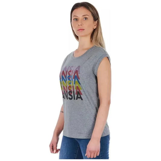 Frankie Morello Gray Cotton Women T-Shirt Frankie Morello