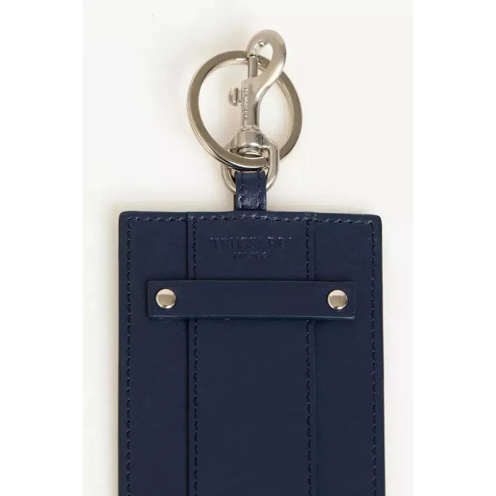 Trussardi Blue Leather Men Keychain Trussardi