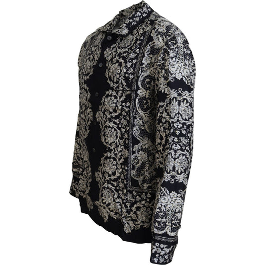 Dolce & Gabbana Elegant Satin Floral Baroque Shirt Dolce & Gabbana