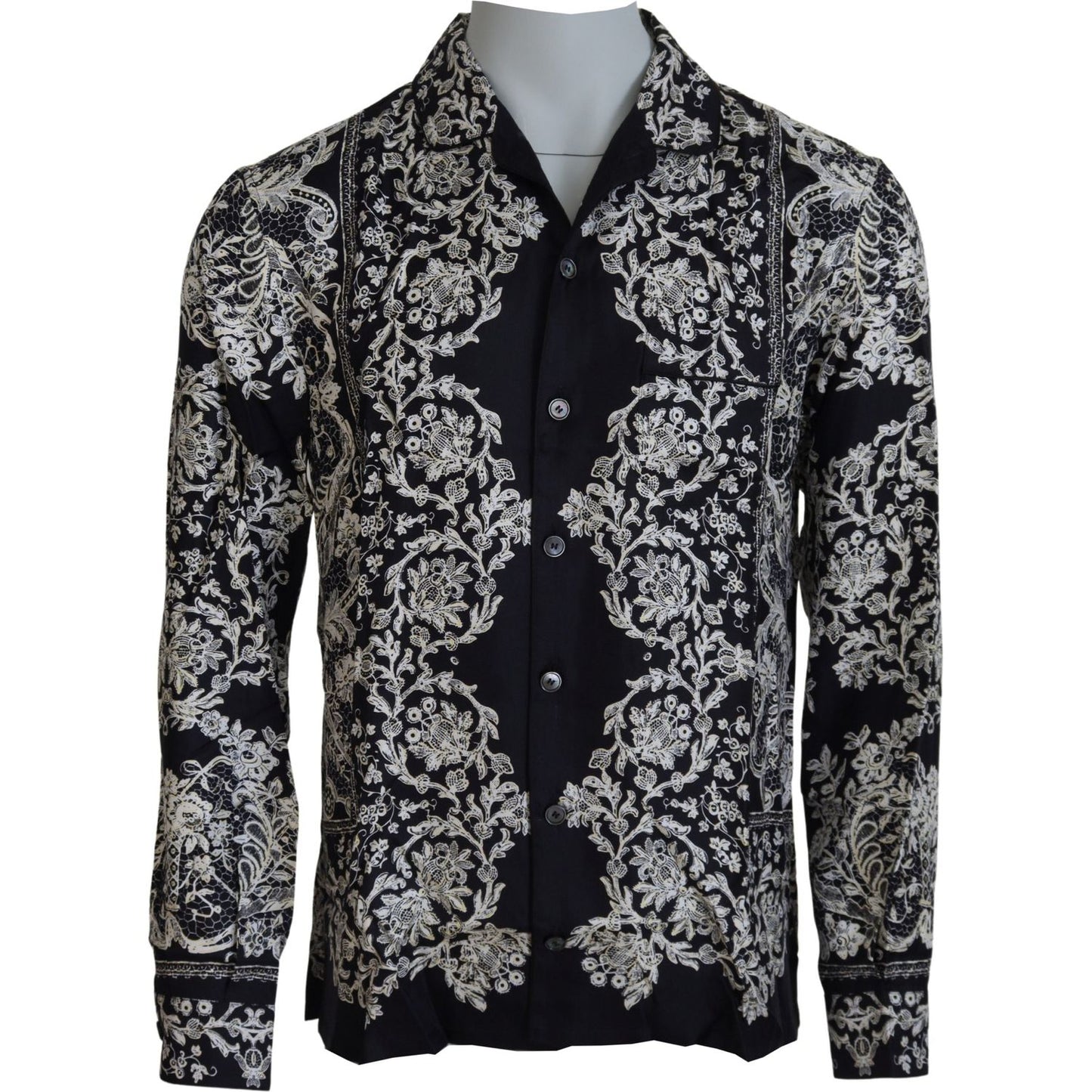 Dolce & Gabbana Elegant Satin Floral Baroque Shirt Dolce & Gabbana