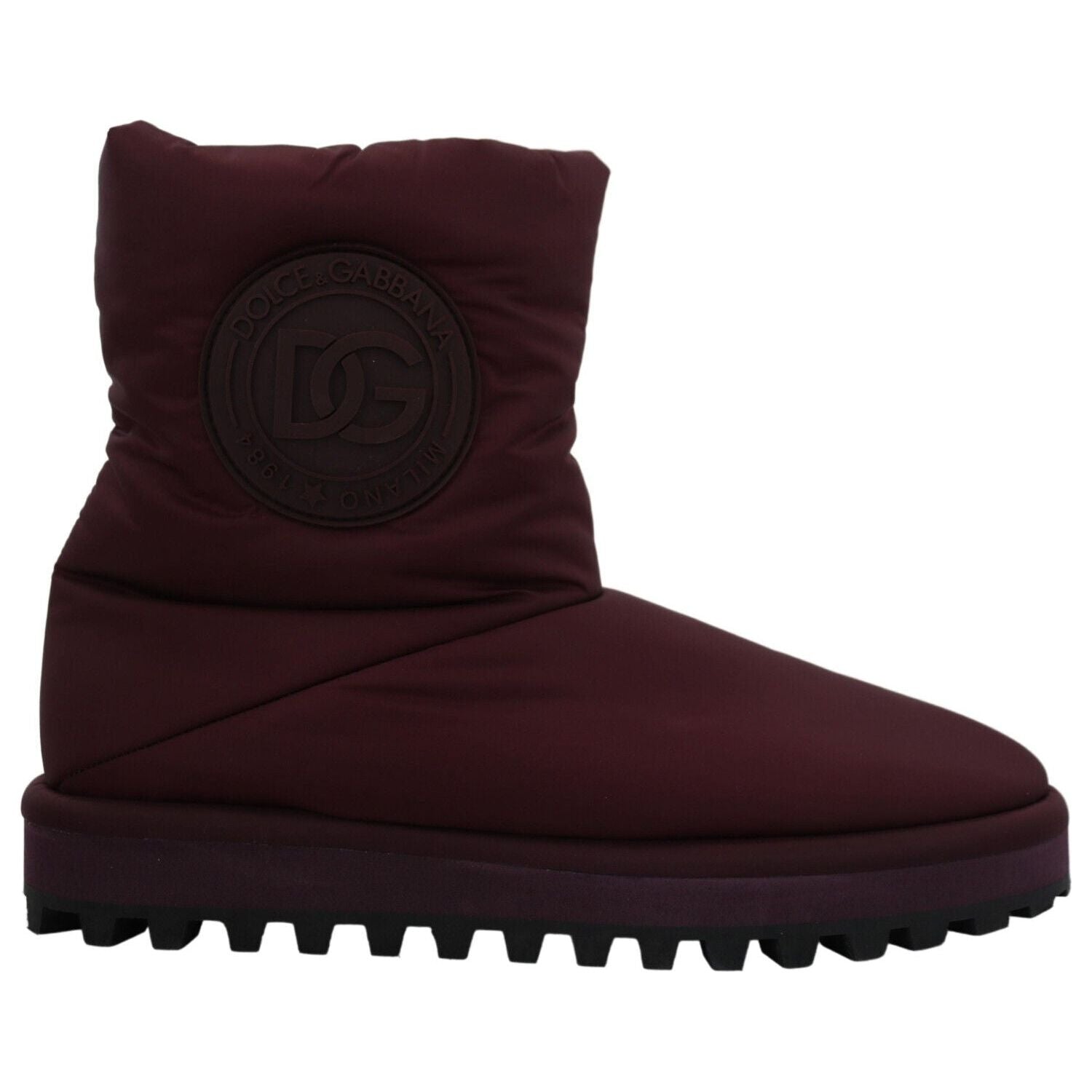 Dolce & Gabbana Bordeaux Nylon Boots Padded Mid Shoes