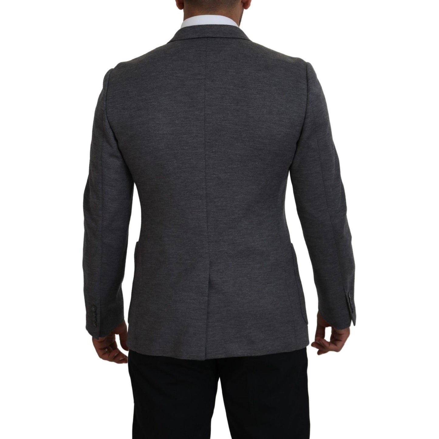 Dolce & Gabbana Gray Wool Stretch Slim Fit Jacket Blazer