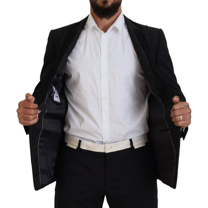 Dolce & Gabbana Black MARTINI Slim Fit Jacket Blazer