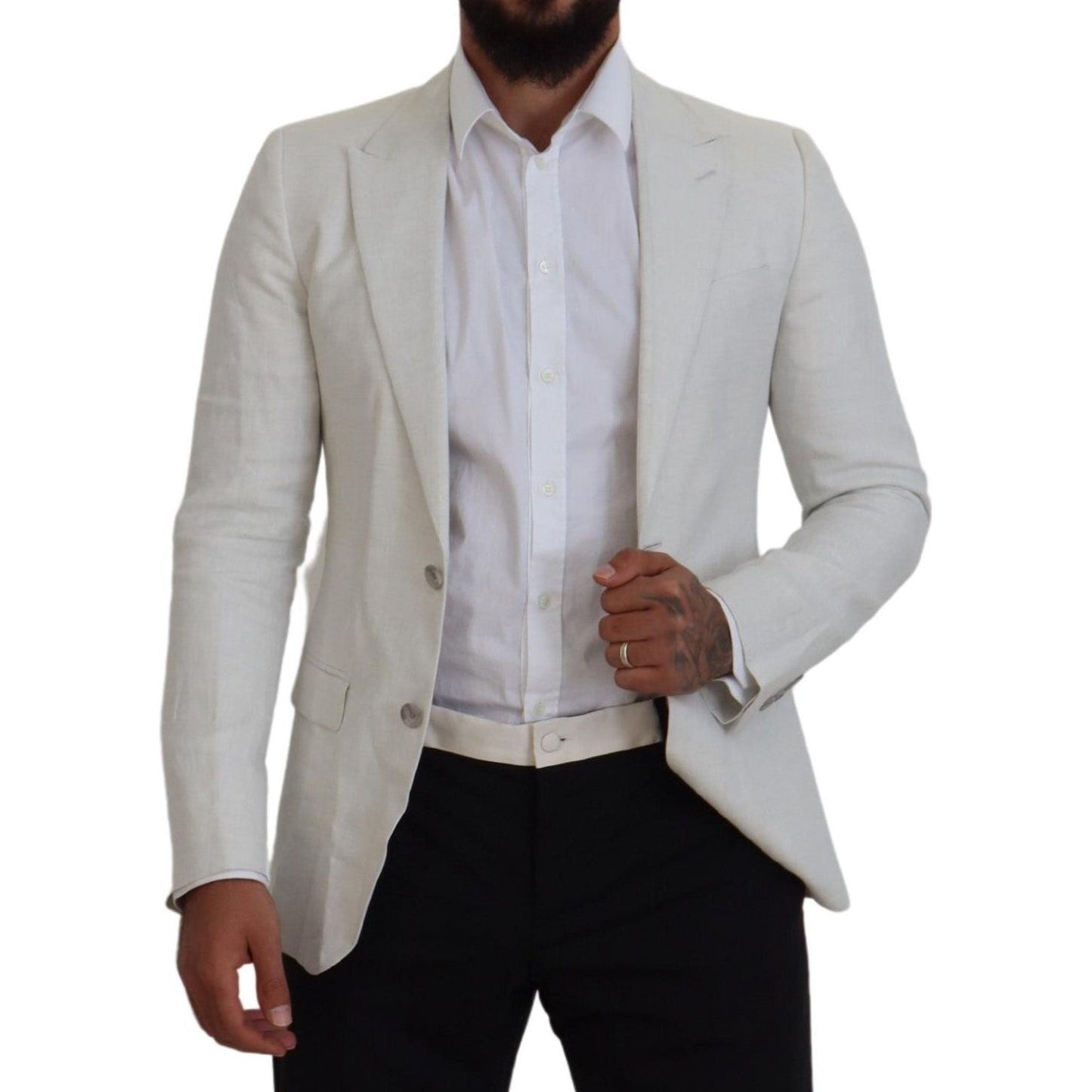 Dolce & Gabbana Elegant White Sicilia Single Breasted Blazer Dolce & Gabbana