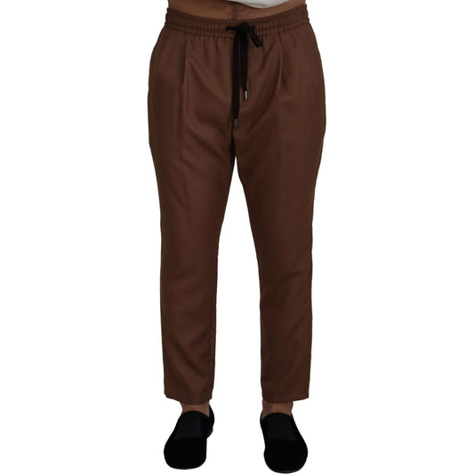 Dolce & Gabbana Chic Brown Cashmere-Silk Jogger Pants Dolce & Gabbana