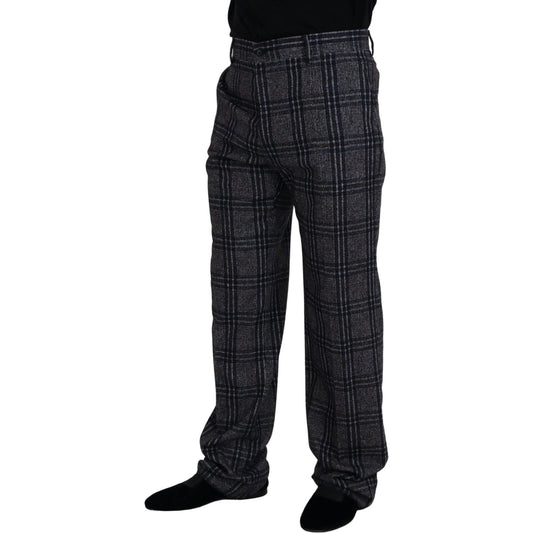 Dolce & Gabbana Elegant Gray Checkered Alpaca Blend Pants Dolce & Gabbana