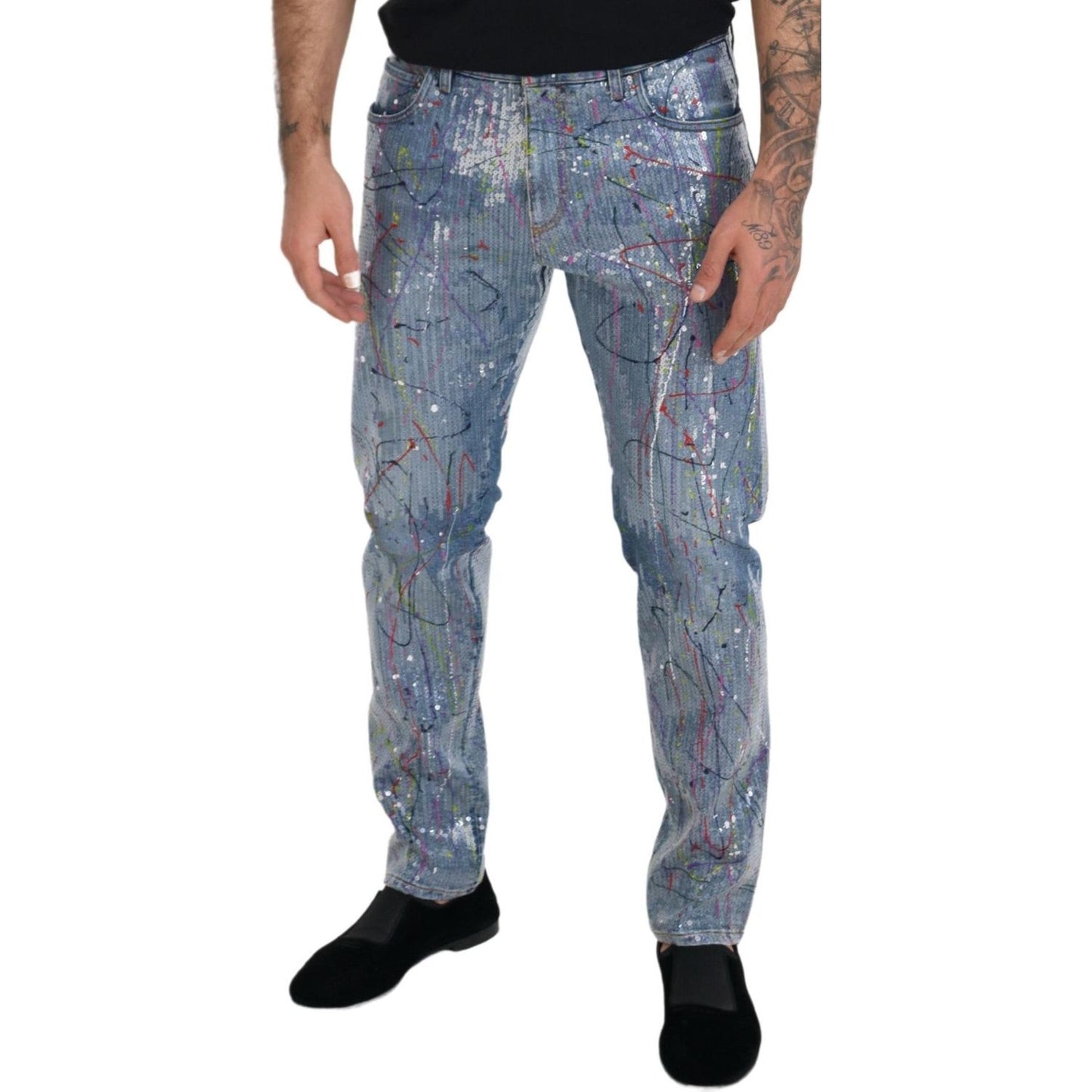 Dolce & Gabbana Exquisite Color Splash Denim Pants Dolce & Gabbana