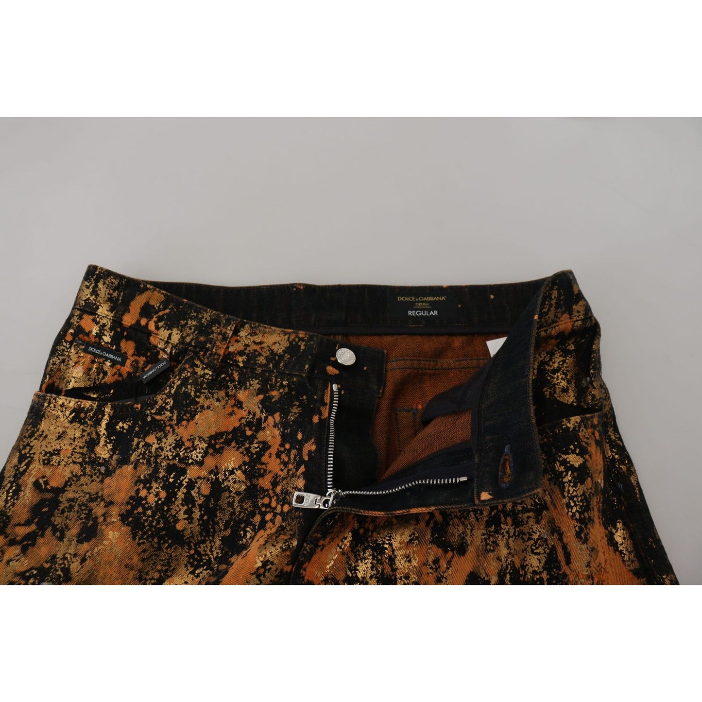 Dolce & Gabbana Golden Ash Cotton Denim Pants Dolce & Gabbana