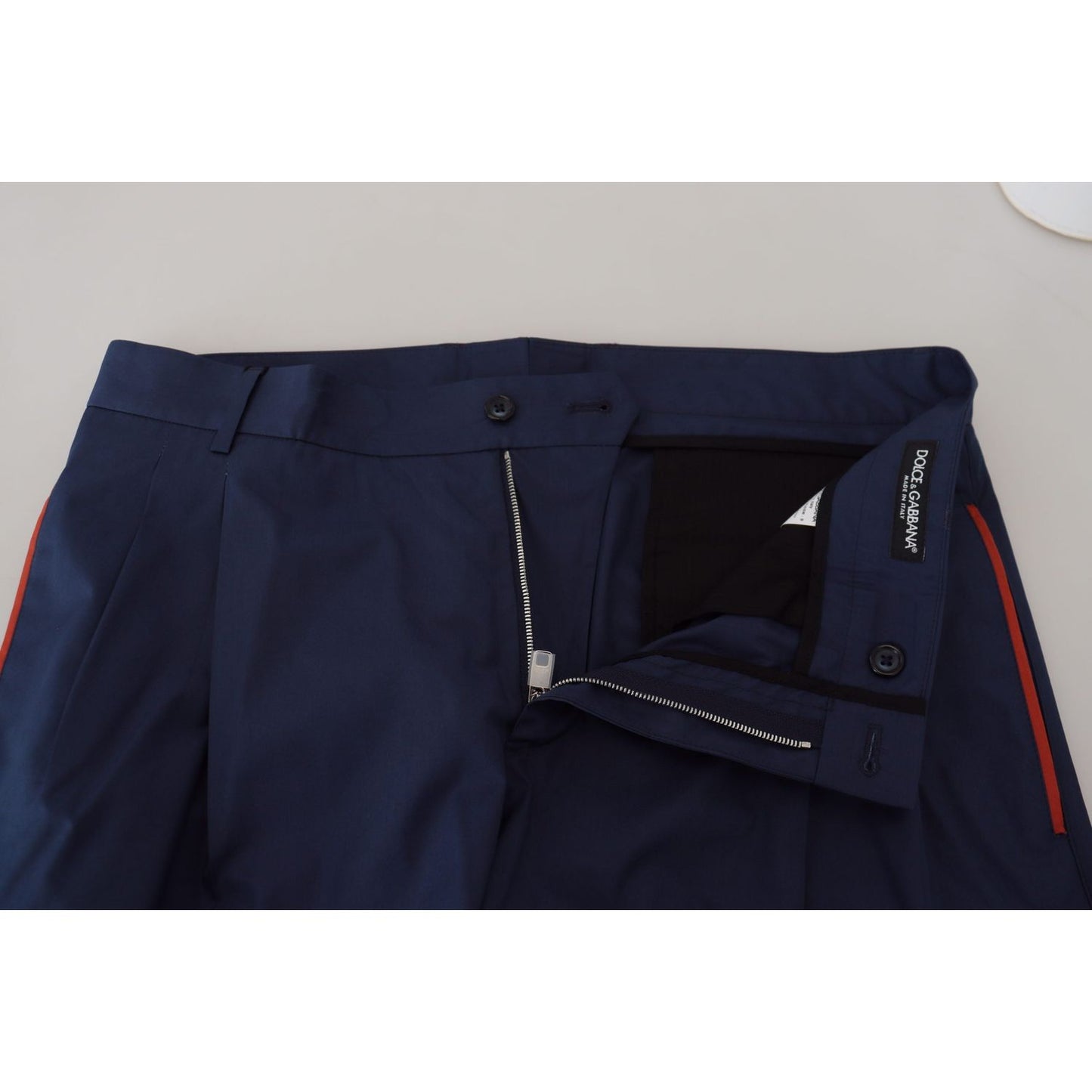 Dolce & Gabbana Elegant Blue Cotton Silk Pants Dolce & Gabbana