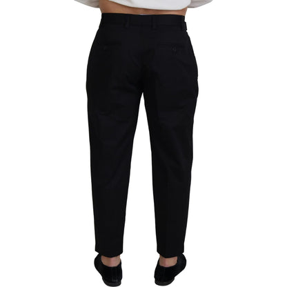 Dolce & Gabbana Black Cotton Chino Formal Pants