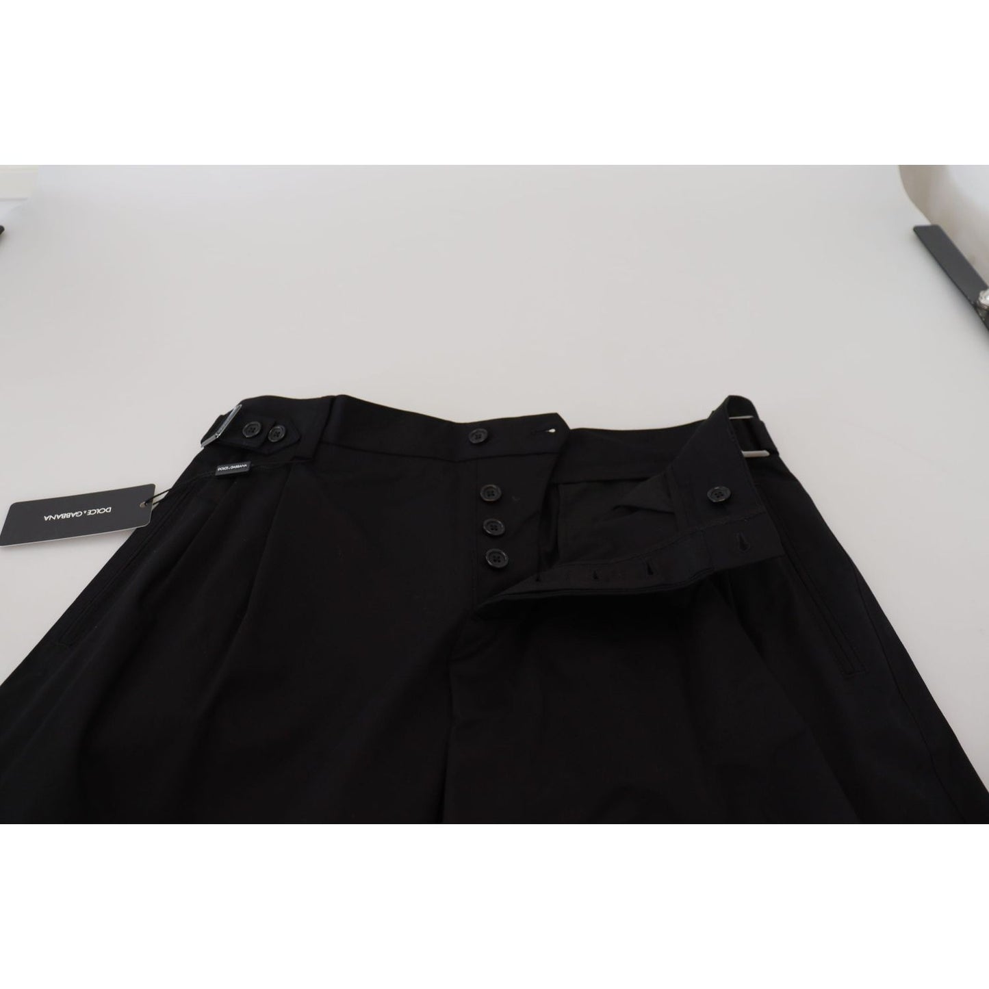 Dolce & Gabbana Black Cotton Chino Formal Pants