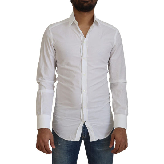 Dolce & Gabbana Elegant White Cotton Dress Shirt Slim Fit Dolce & Gabbana