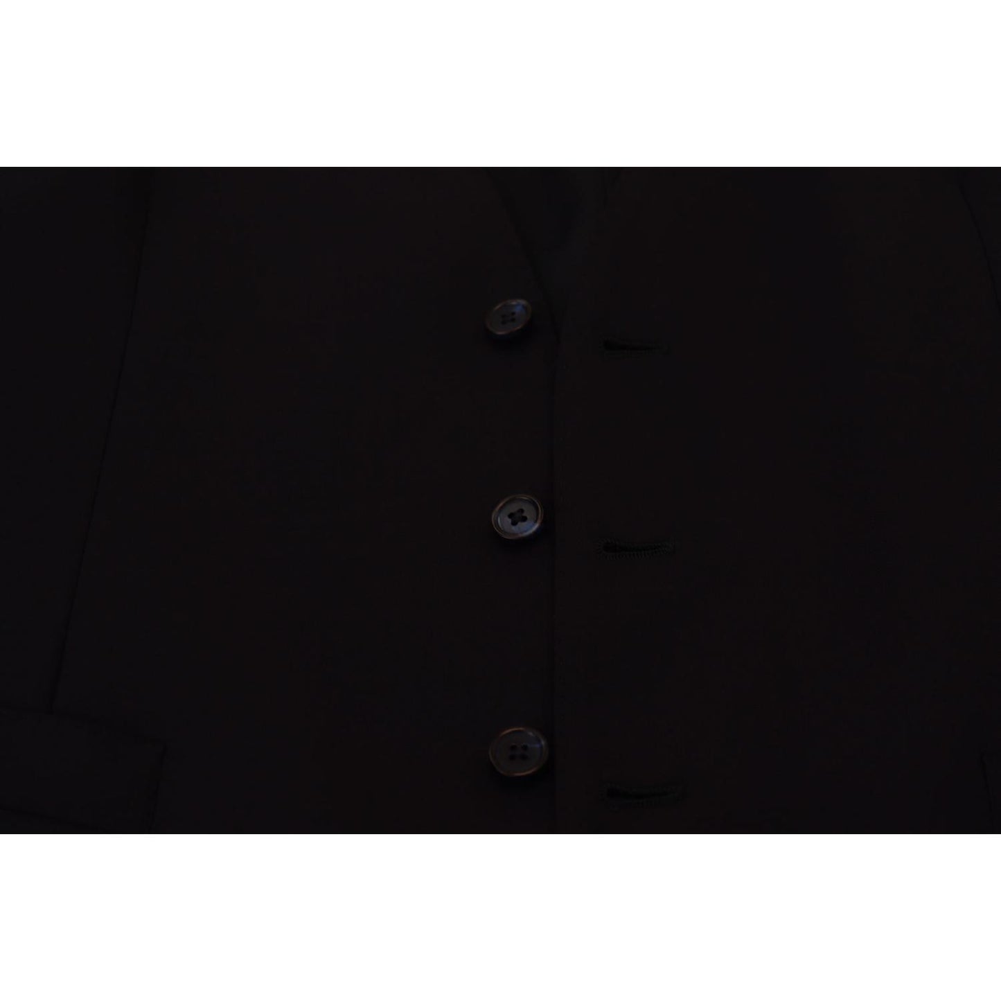 Dolce & Gabbana Dark Blue Wool Stretch Waistcoat Formal Vest