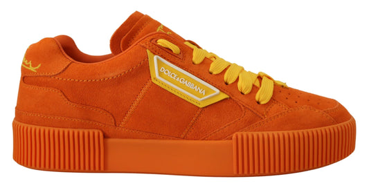 Dolce & Gabbana Chic Orange Suede Lace-Up Sneakers Dolce & Gabbana