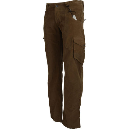 Ermanno Scervino Brown Cotton Corduroy Cargo Pants