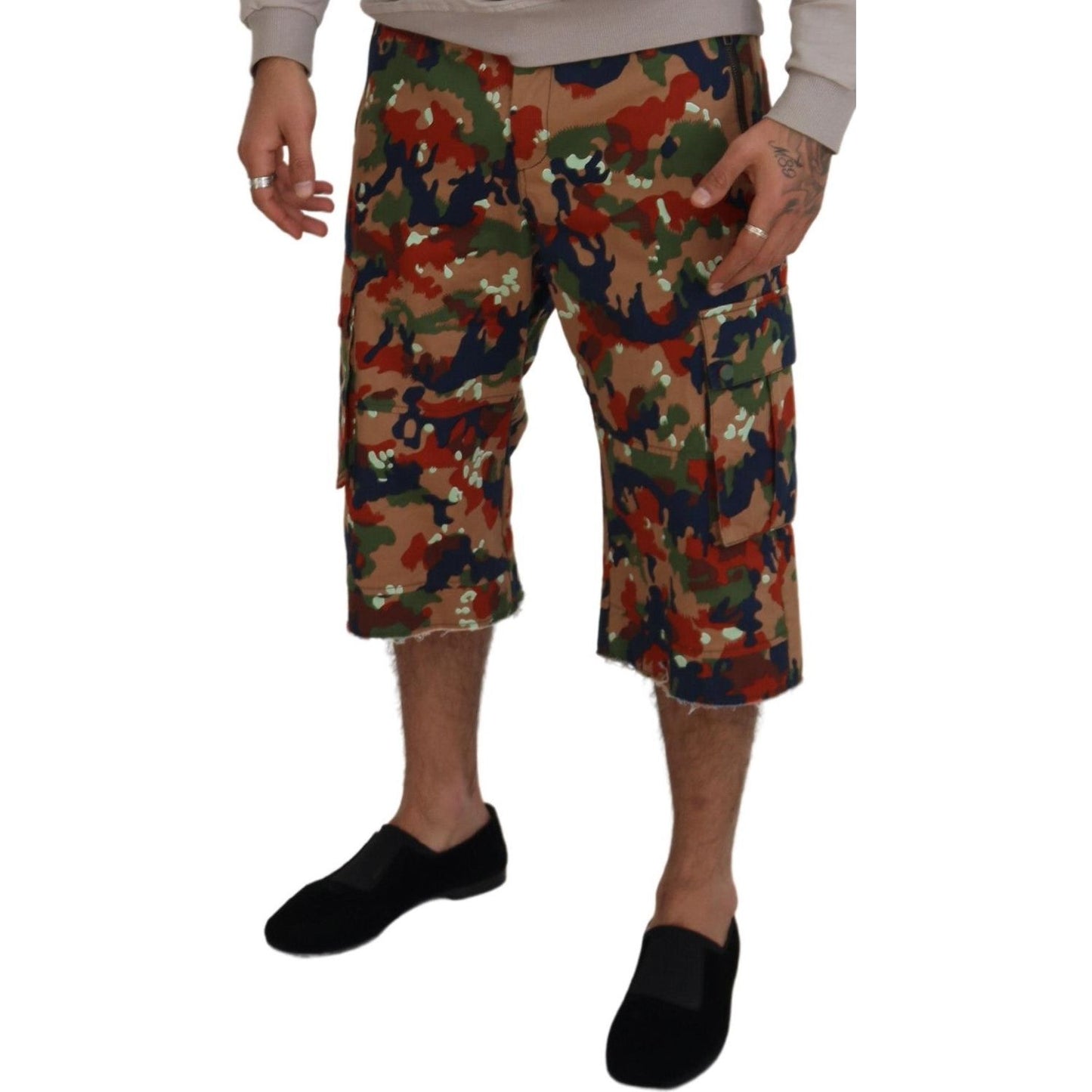 Dolce & Gabbana Italian Designer Multicolor Cargo Shorts Dolce & Gabbana