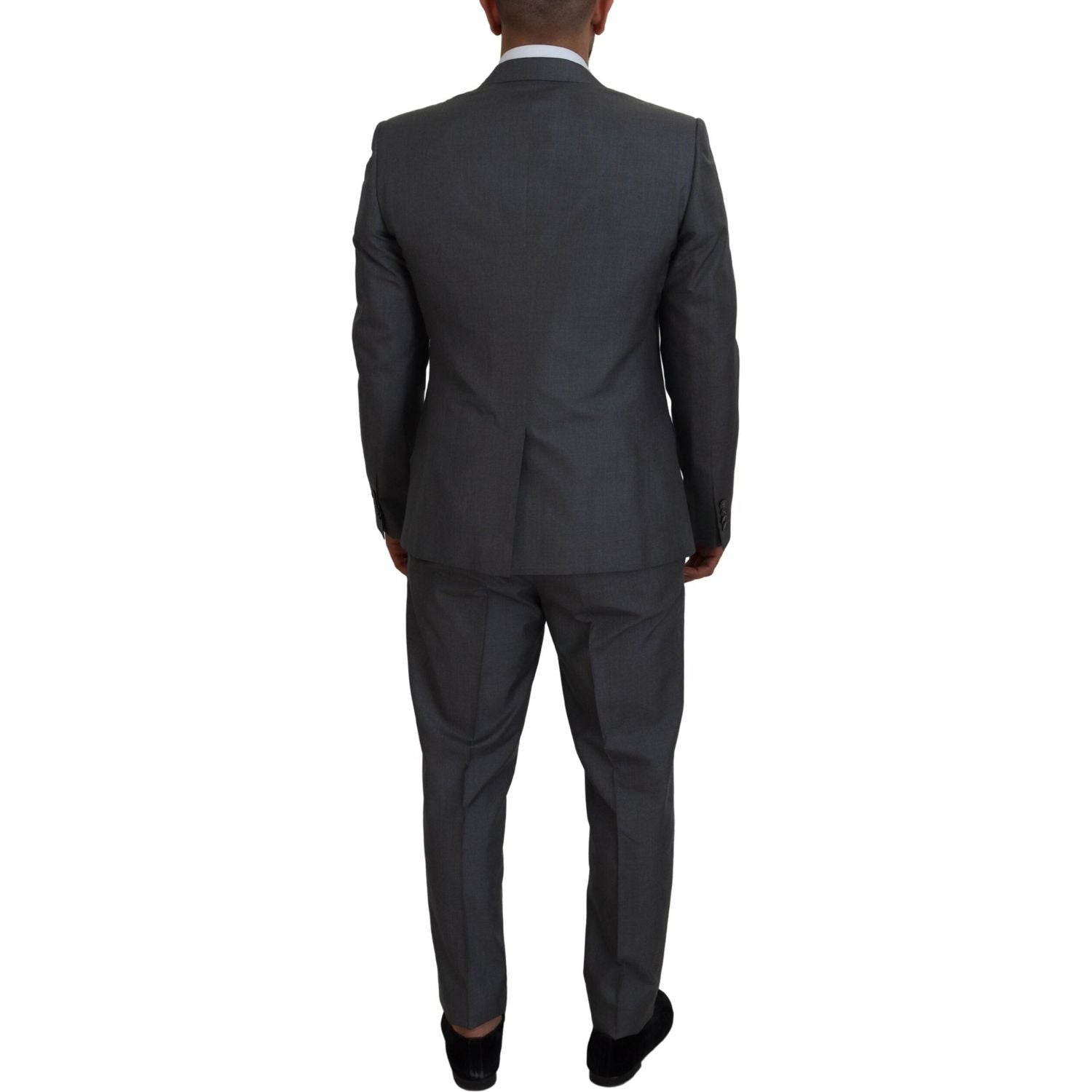 时尚银色马提尼修身三件套西装