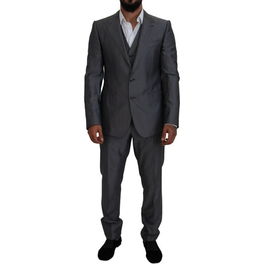 Dolce & Gabbana Gray SICILIA 3 Piece Slim Fit Suit