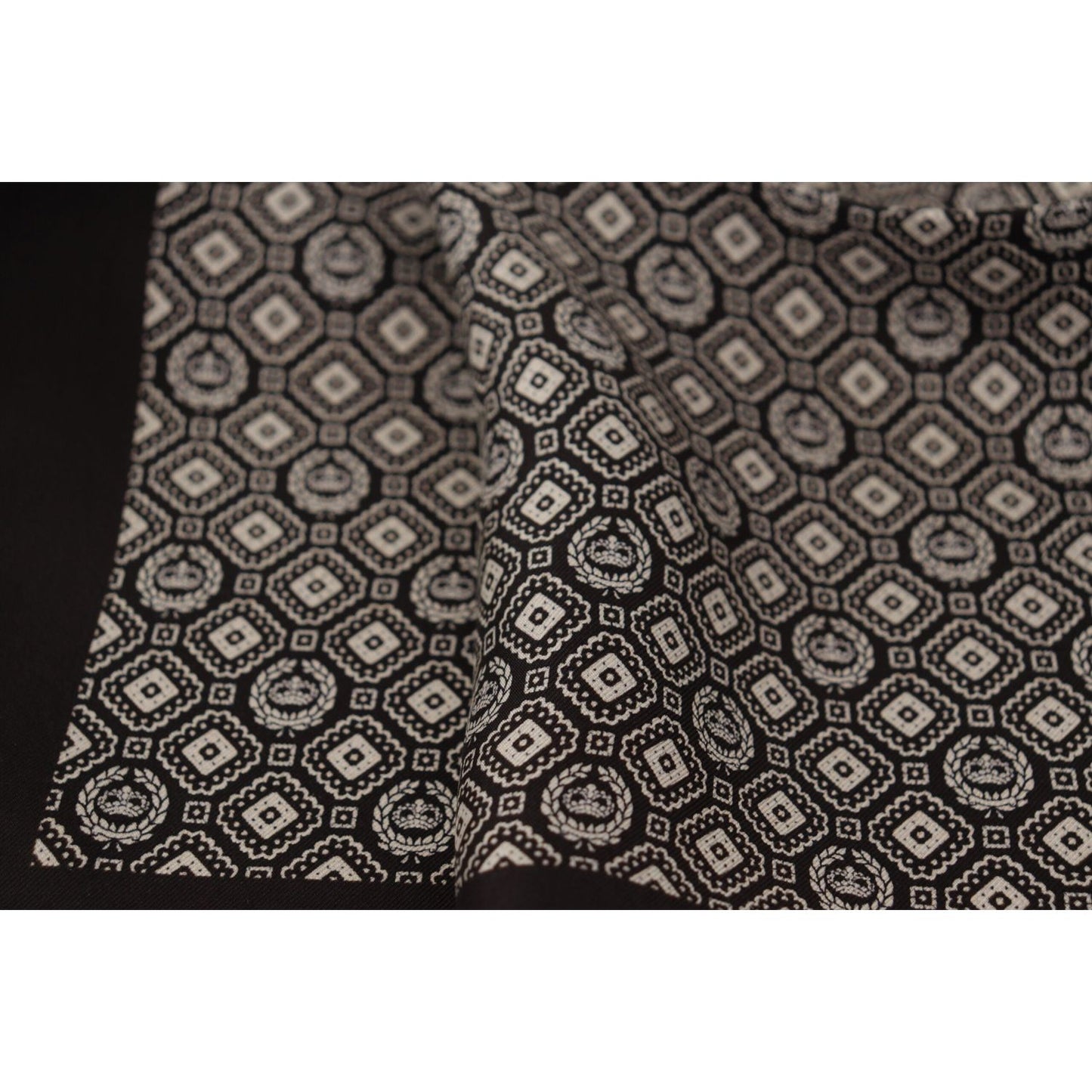Dolce & Gabbana Black Patterned DG Logo Square Handkerchief Scarf