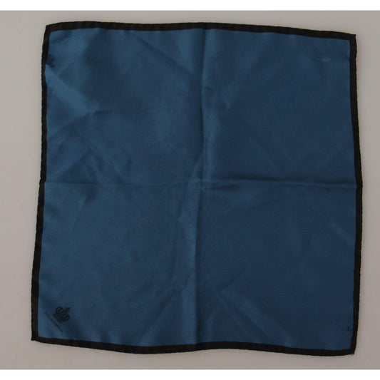 Dolce & Gabbana Black Blue DG Crown Printed Square Handkerchief Scarf