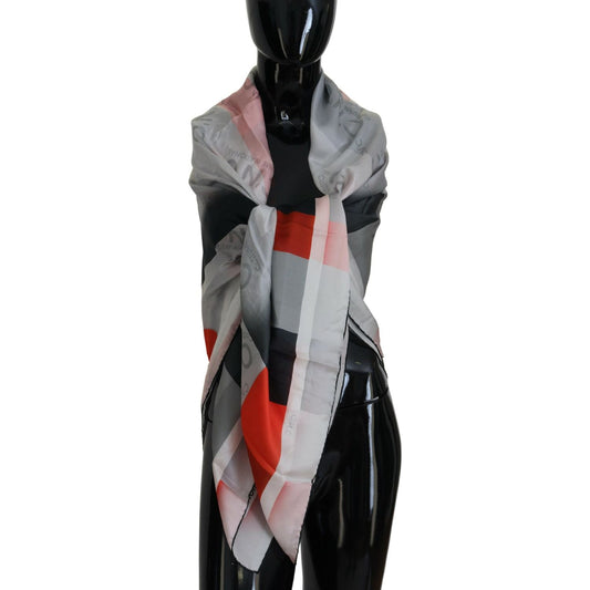 Costume National Elegant Checkered Silk Scarf Costume National