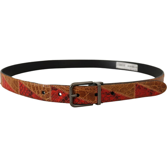 Dolce & Gabbana Elegant Two-Tone Snakeskin Leather Belt Dolce & Gabbana