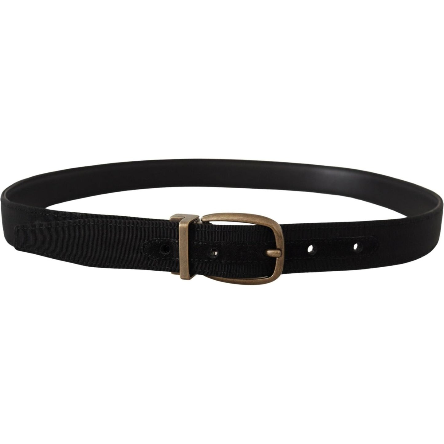 Dolce & Gabbana Elegant Grosgrain Leather Belt - Black Dolce & Gabbana