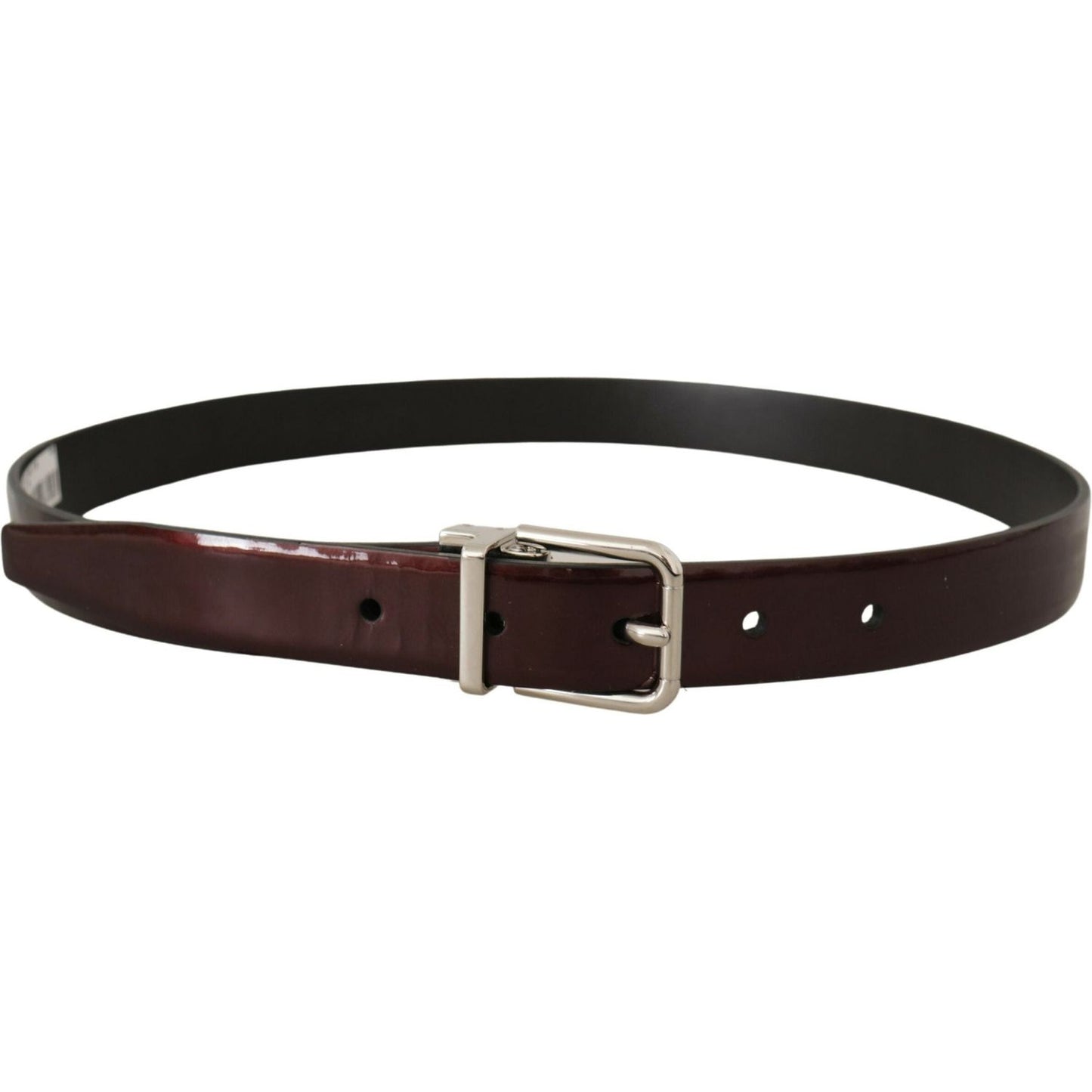 Dolce & Gabbana Elegant Dark Brown Patent Leather Belt Dolce & Gabbana