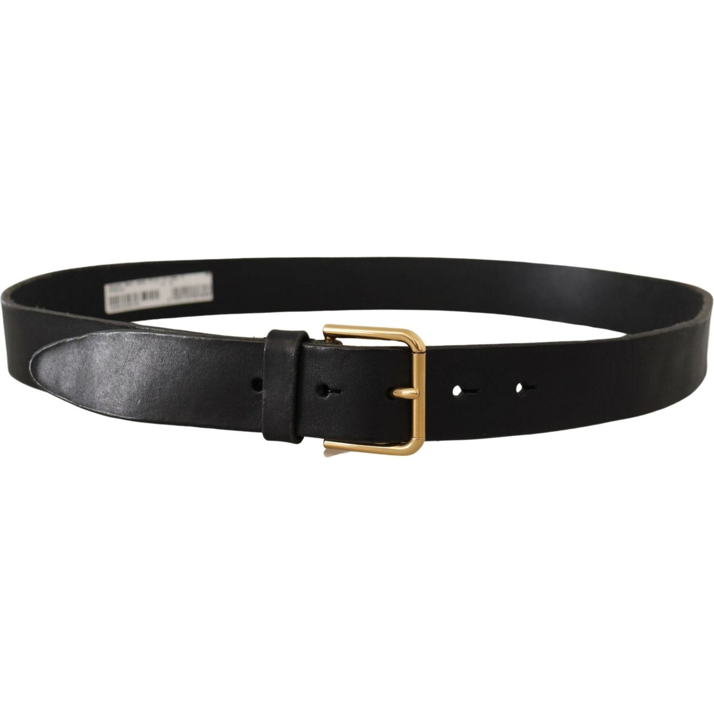 Dolce & Gabbana Elegant Black Leather Belt with Metal Buckle Dolce & Gabbana