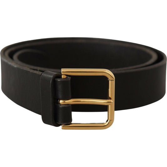 Dolce & Gabbana Elegant Leather Belt with Metal Buckle Dolce & Gabbana