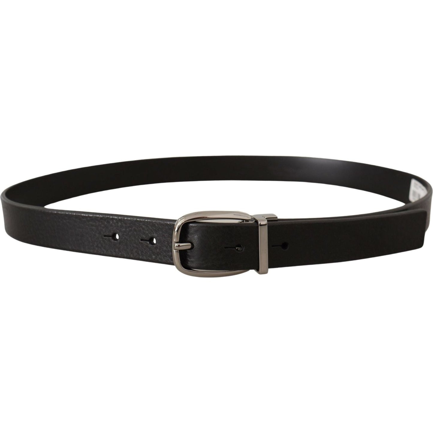 Dolce & Gabbana Elegant Black Leather Belt with Metal Buckle Dolce & Gabbana