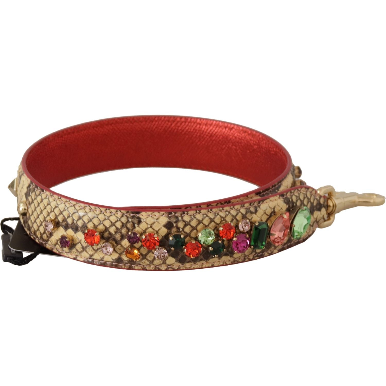 优雅的米色蟒蛇皮包带