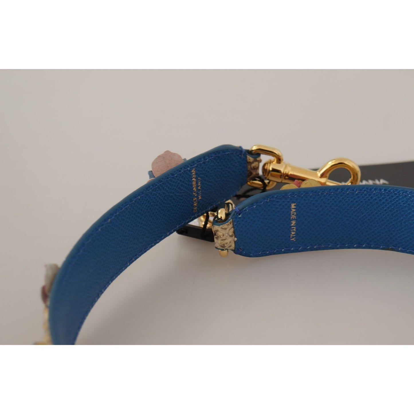 Dolce & Gabbana Beige Python Leather Floral Studded Shoulder Strap