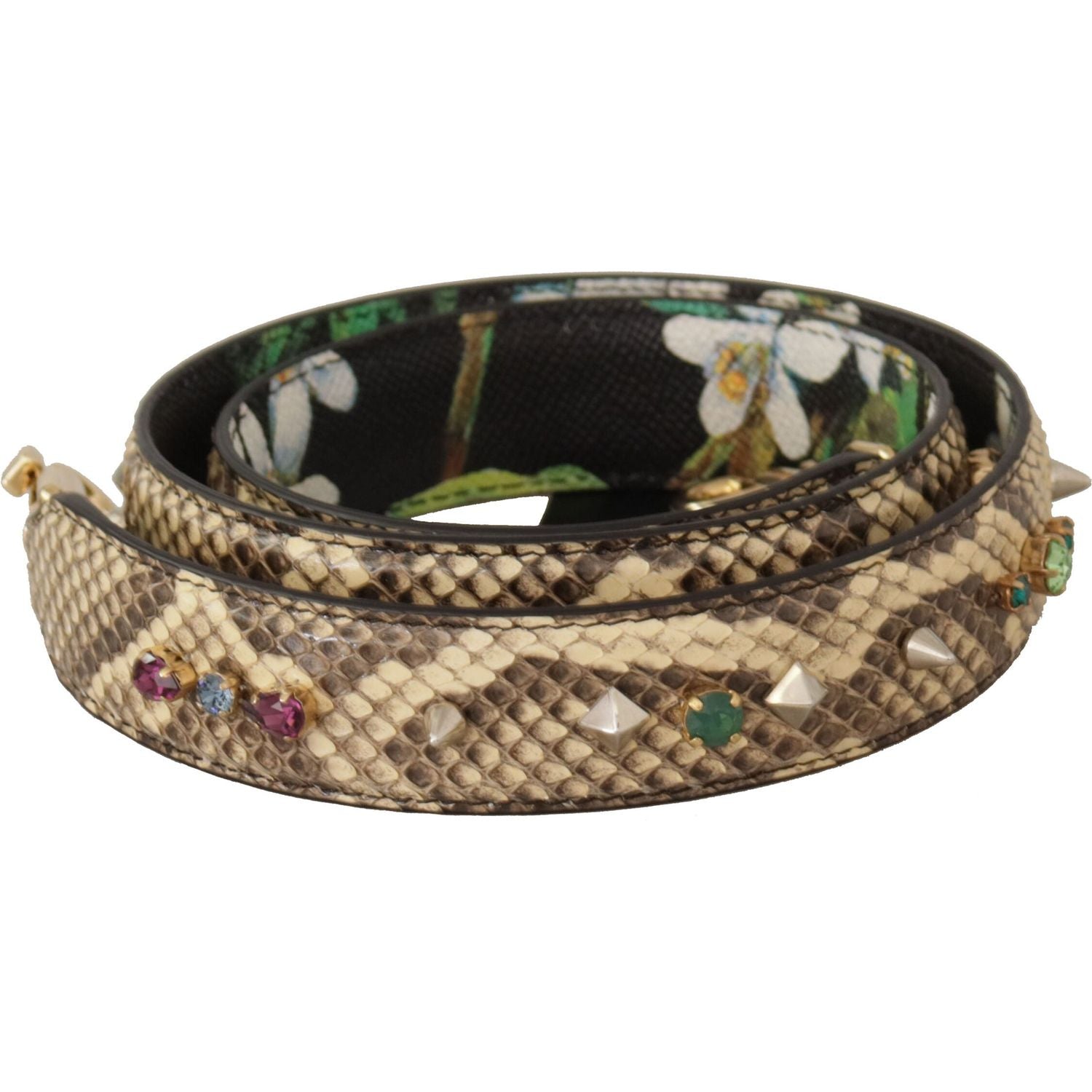 优雅的米色蟒蛇皮肩带