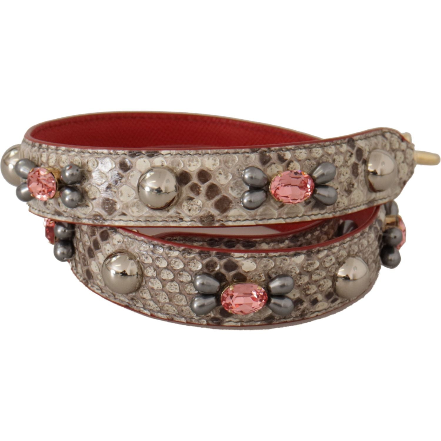 奢华米色蟒蛇皮包带