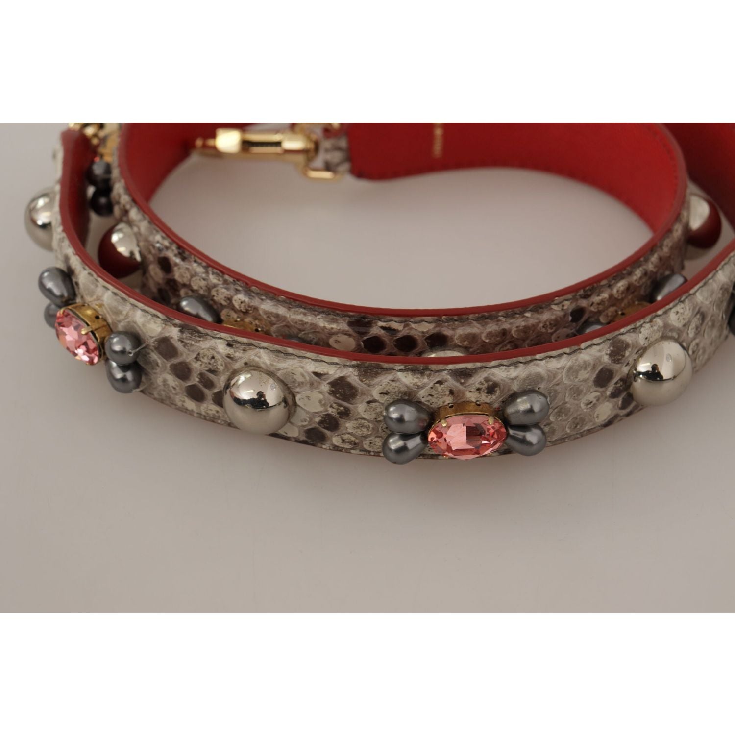 奢华米色蟒蛇皮包带