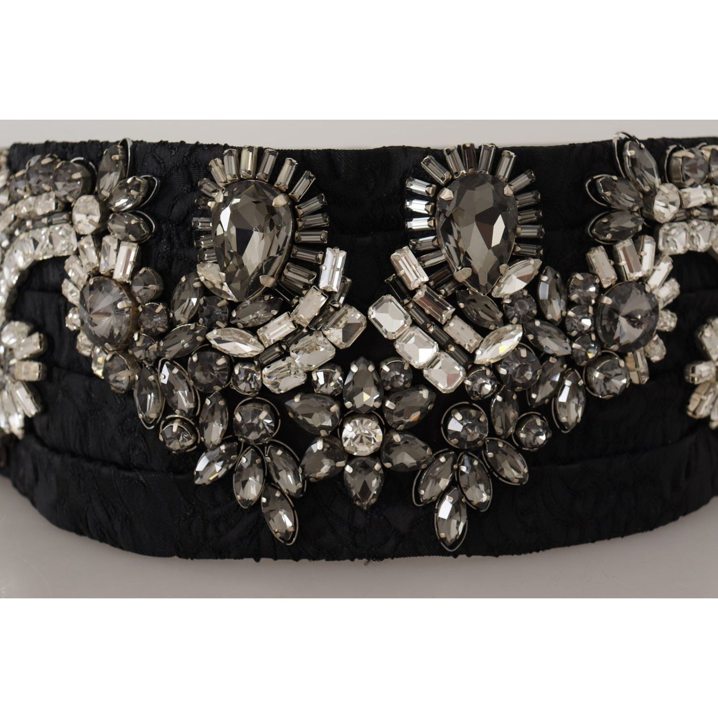 Dolce & Gabbana Elegant Rhinestone-Embellished Silk Belt Dolce & Gabbana